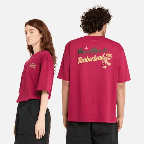 All Gender Kurzarm-T-Shirt mit Grafik in Dunkelrot, , Größe: XL - Timberland - Modalova