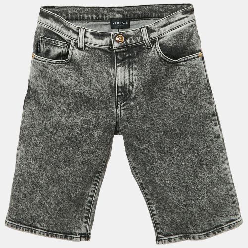 Kids Washed Denim Bermuda Shorts 12 Yrs Waist 28" - Versace - Modalova