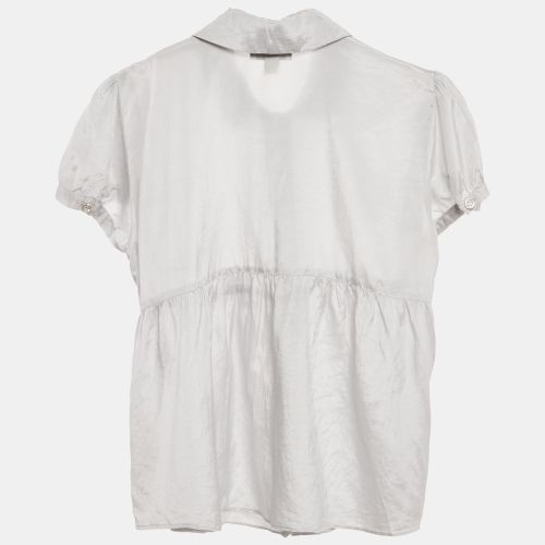 Light Silk and Cotton Button Front Top 16 Yrs - Burberry - Modalova