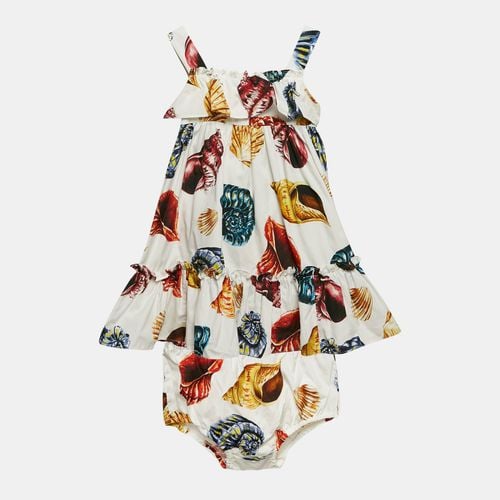 Kids Shell Print Cotton Dress and Pants Set 12-18 M - Dolce & Gabbana - Modalova