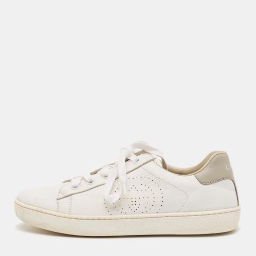 Ace Size 33 Perforated Interlocking G Leather Low Top Sneakers - Gucci - Modalova
