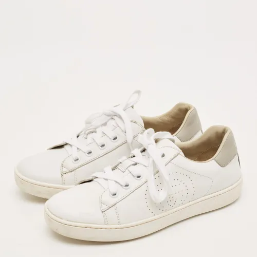 Ace Size 33 Perforated Interlocking G Leather Low Top Sneakers - Gucci - Modalova