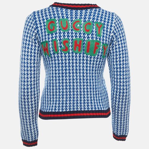 White Patterned Wool Buttoned Cardigan (10 Yrs) - Gucci - Modalova
