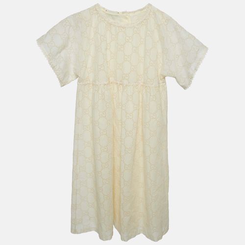 Eyelet Embroidered Cotton Dress (12 Yrs) - Gucci - Modalova