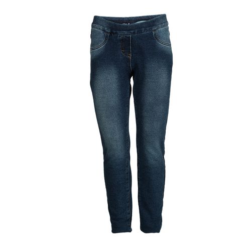 Washed Indigo Terry Embellished Side Stripe Detail Jeggings 10 Yrs - Monnalisa - Modalova