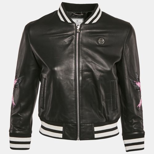 Junior Flamingo Embellished Leather Jungle Jacket 8 Years - Philipp Plein - Modalova