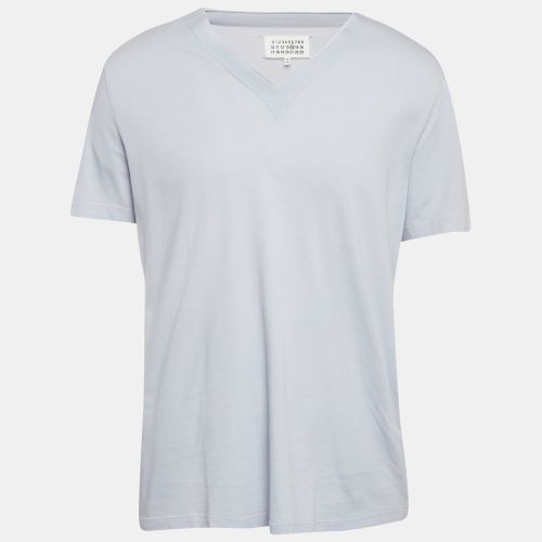 Maison Martin Margiela Blue Jersey V-Neck T-Shirt XL - Maison Martin Margiela - Modalova