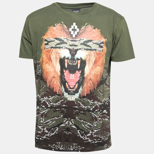 Marcelo Burlon Military Green Coquimbo Print Cotton Crew Neck T-Shirt S - Marcelo Burlon - Modalova