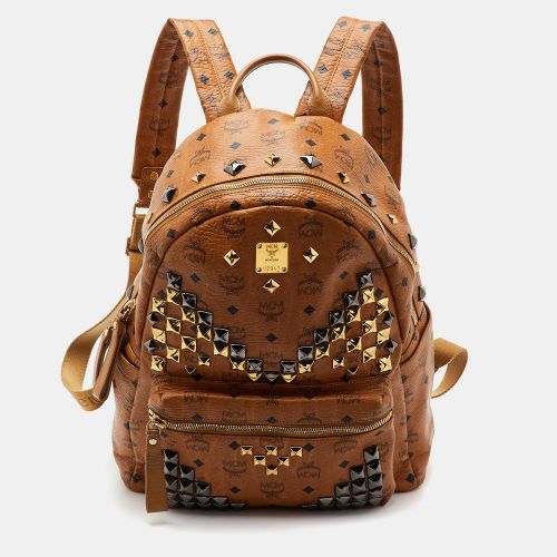 Stark Large Cognac Visetos Coated Canvas Backpack - MCM - Modalova