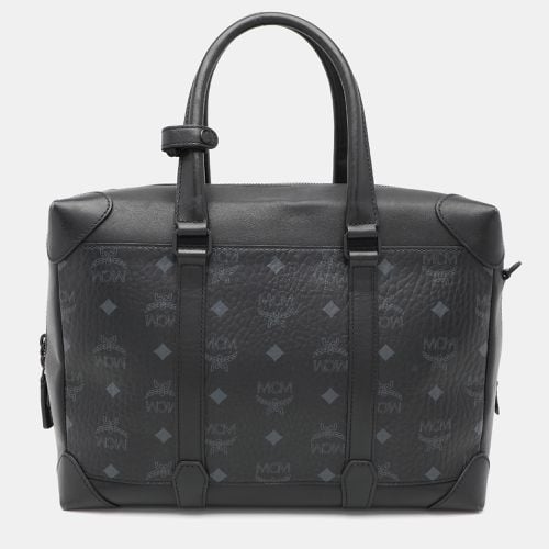 MCM Black Visetos Coated Canvas and Leather Medium Soft Berlin Tote - MCM - Modalova