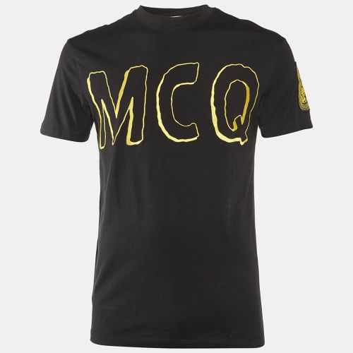 McQ by Alexander McQueen Black Logo Embroidered Cotton Crew Neck T-Shirt XS - McQ by Alexander McQueen - Modalova