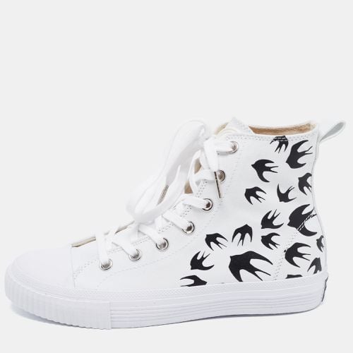 MCQ White Canvas Swallow Plimsoll High Top Sneakers Size 39 - McQ by Alexander McQueen - Modalova