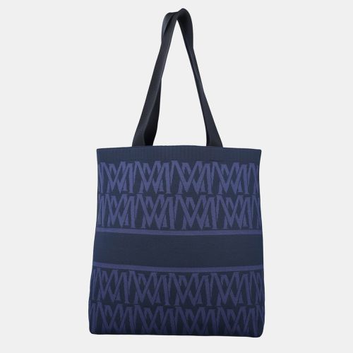 Moncler Blue Logo Embroidered Knit Tote Bag - Moncler - Modalova