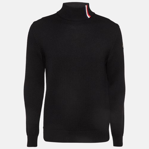 Moncler Black Wool Knit Turtleneck Sweater L - Moncler - Modalova