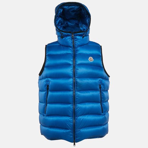 Moncler Blue Nylon Zip-Up Quilted Down Ray Gilet XXL - Moncler - Modalova