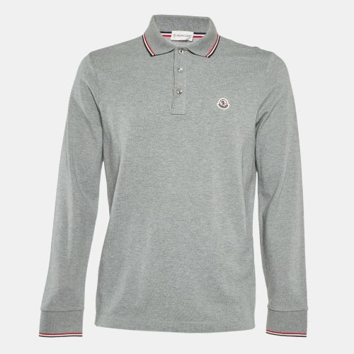 Cotton Long Sleeve Polo T-Shirt L - Moncler - Modalova