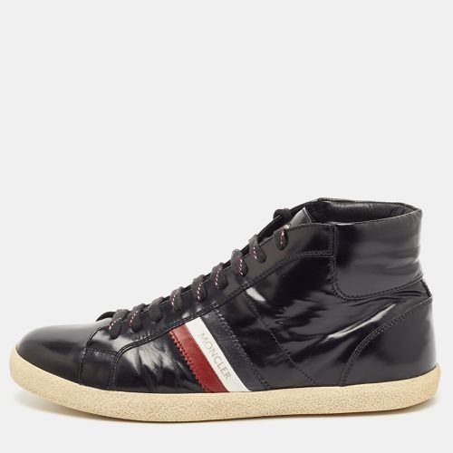 Moncler Black Brushed Leather High Top Sneakers Size 43 - Moncler - Modalova