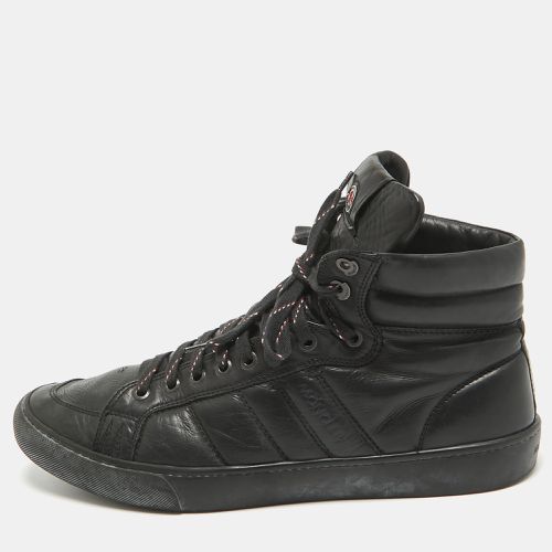 Moncler Black Leather High Top Sneakers Size 44 - Moncler - Modalova