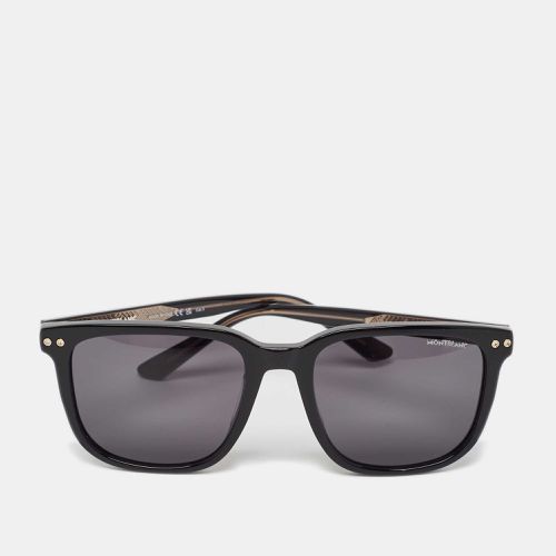 Montblanc Black MB0258SA Square Sunglasses - Montblanc - Modalova