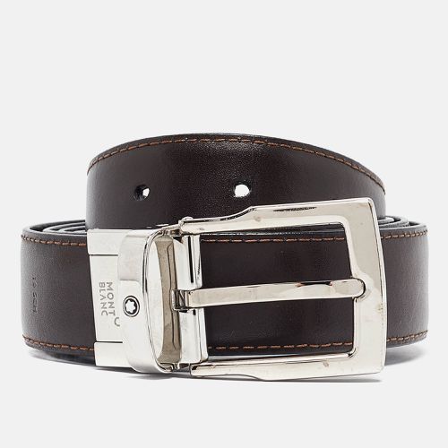 Montblanc Dark Brown/Black Leather Cut to Size Buckle Belt - Montblanc - Modalova