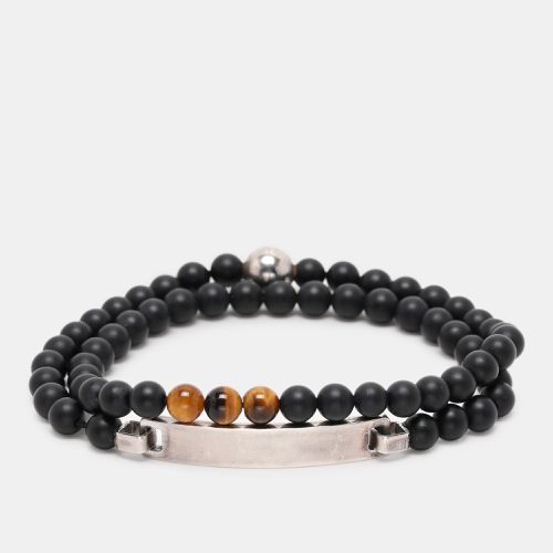 Montblanc Silver 925/Onyx and Tiger's Eye Beaded James Dean Bracelet - Montblanc - Modalova