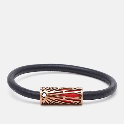 Montblanc Meisterstuck Coral Lacquer Leather Rose Gold Plated Steel Bracelet - Montblanc - Modalova