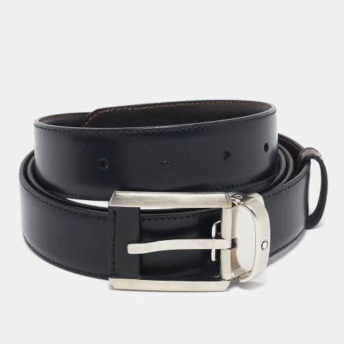 Montblanc Black/Brown Leather Cut to Size Reversible Buckle Belt - Montblanc - Modalova