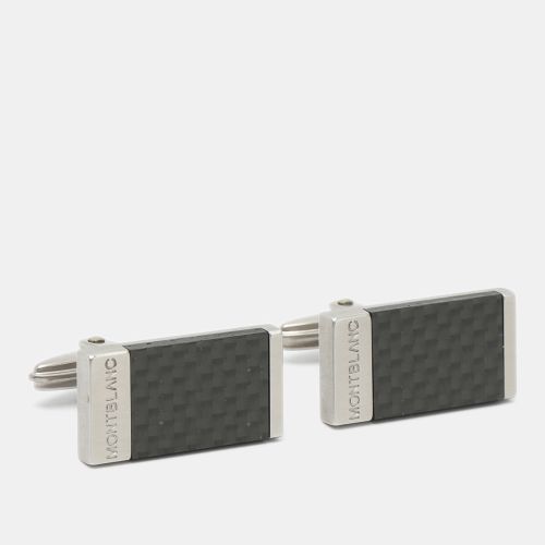 Carbon Fiber Tone Rectangular Cufflinks - Montblanc - Modalova