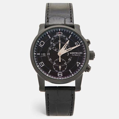 Montblanc Black PVD Coated Titanium Leather Timewalker Twinfly 106507 Limited Edition Men's Wristwatch 43 mm - Montblanc - Modalova