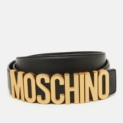 Moschino Black Leather Classic Logo Belt 105 CM - Moschino - Modalova