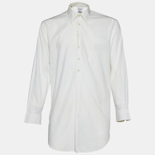 Moschino Cheap and Chic White Cotton Half Placket Dress Shirt XL - Moschino Cheap and Chic - Modalova