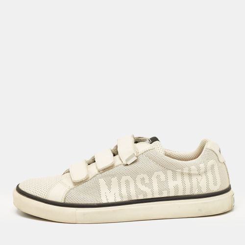 Moschino Cream Leather Slip On Sneakers Size 44 - Moschino - Modalova