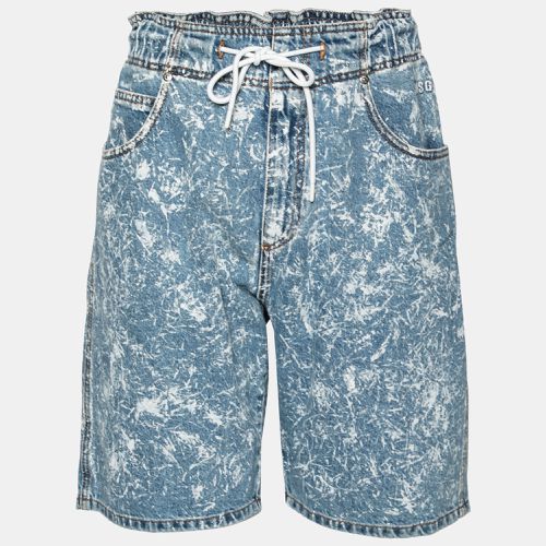 Denim Acid Wash Drawstring Shorts M - MSGM - Modalova