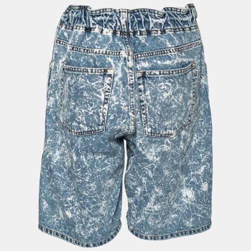 Denim Acid Wash Drawstring Shorts M - MSGM - Modalova