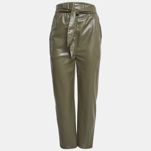 Nanushka Green Faux Leather High Rise Belted Pants S - Nanushka - Modalova