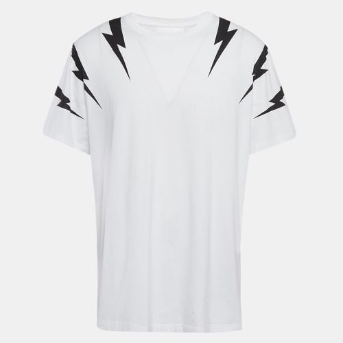 Neil Barrett White Printed Cotton Knit T-Shirt XXL - Neil Barrett - Modalova