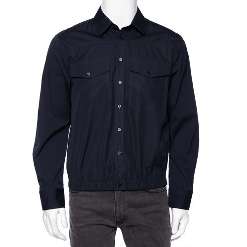 Neil Barrett Navy Blue Cotton Loose Blouson Fit Button Front Shirt M - Neil Barrett - Modalova