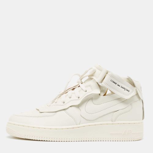 Nike Air Force White Leather Air Force1 Mid Comme Sneakers Size 42.5 - Nike - Modalova