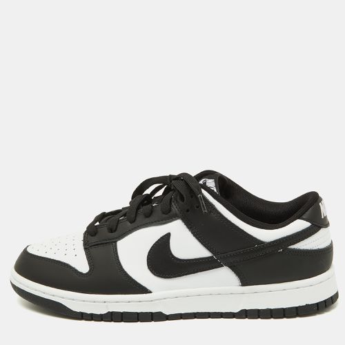 Nike Black/White Leather Dunk Low Top Sneakers Size 45 - Nike - Modalova