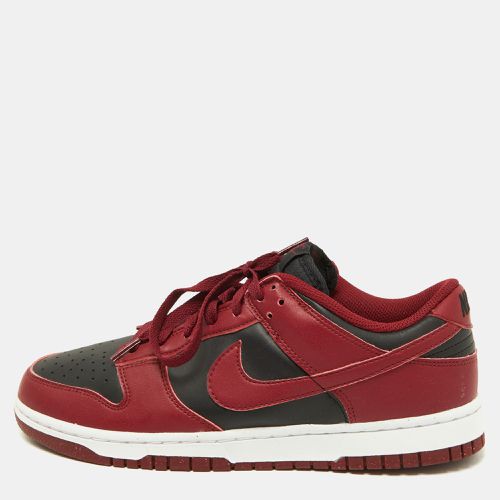 Nike Red/Black Leather Dunk Low Top "Team Red" Sneakers Size 42 - Nike - Modalova