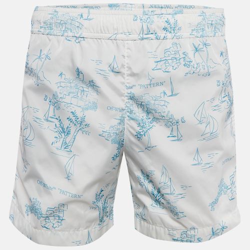 Off-White White Printed Nylon Swim Shorts M - Off-White - Modalova