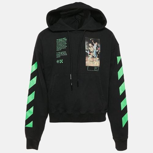 Off-White Black Printed Cotton Hooded Sweatshirt M - Off-White - Modalova