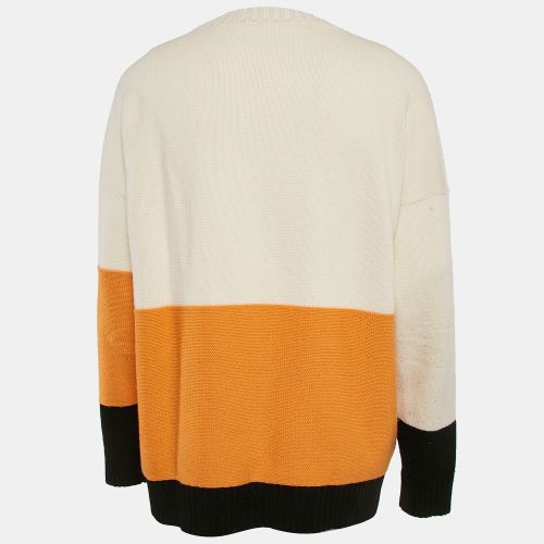 Off- Multicolor Wool Crew Neck Color-Block Sweater XL - Off-White - Modalova