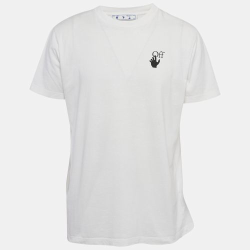 Off-White White Logo Print Jersey Crew Neck T-Shirt L - Off-White - Modalova
