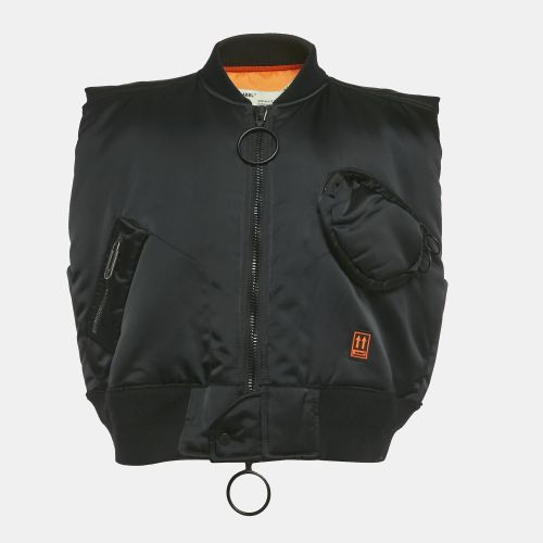 Off-White Black Arrow Print Nylon Scaffolding Bomber Vest S - Off-White - Modalova