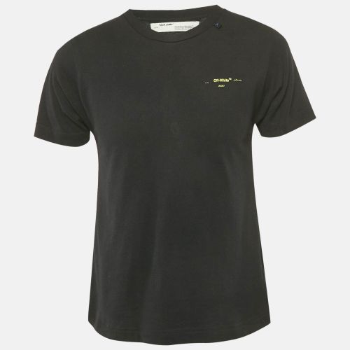 Off-White Black Logo Print Cotton Crew Neck T-Shirt S - Off-White - Modalova