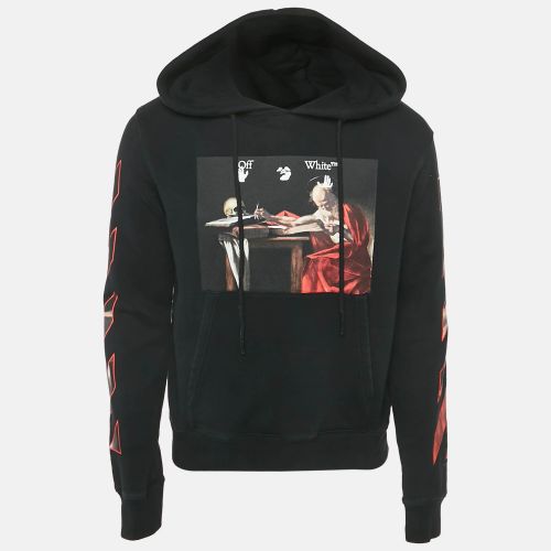 Off-White Black Caravaggio Print Cotton Hooded Sweatshirt S - Off-White - Modalova