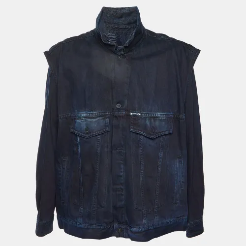 Gradient Arrows Denim Button Up Jacket L - Off-White - Modalova
