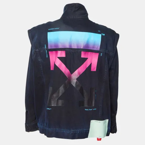 Gradient Arrows Denim Button Up Jacket L - Off-White - Modalova