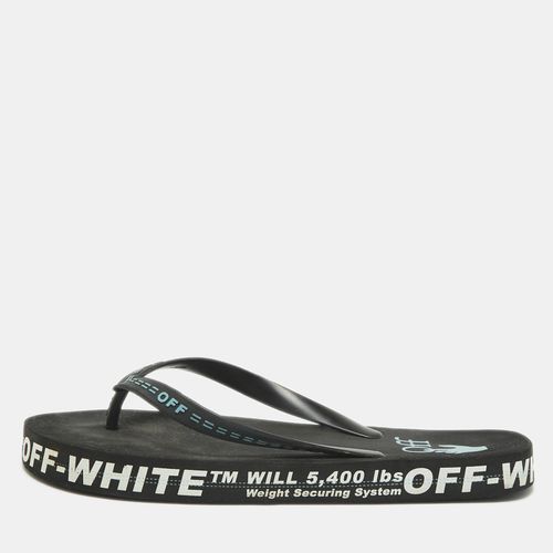 Off-White Black Rubber Logo Thong Slides Size 44 - Off-White - Modalova